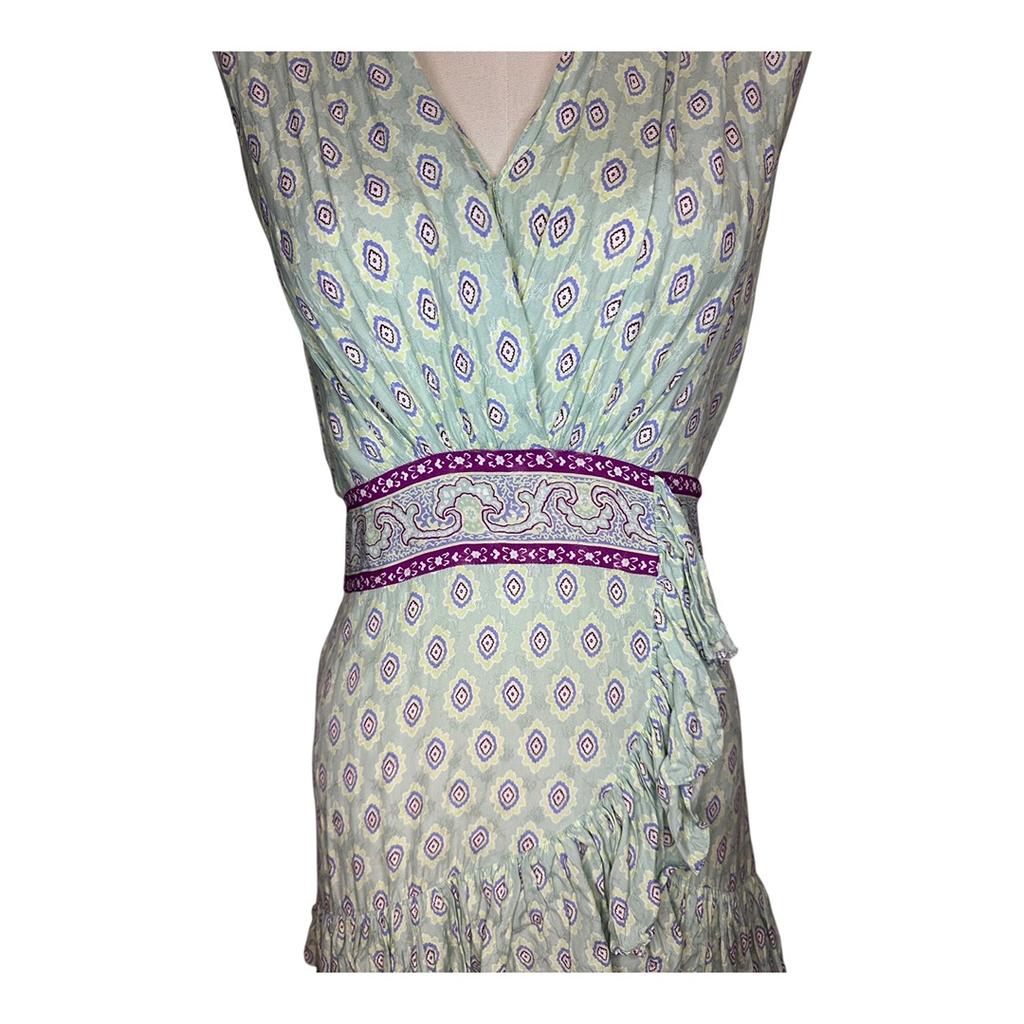 Robe Midi Sandro - S - Violet Vert - État : Très Bon