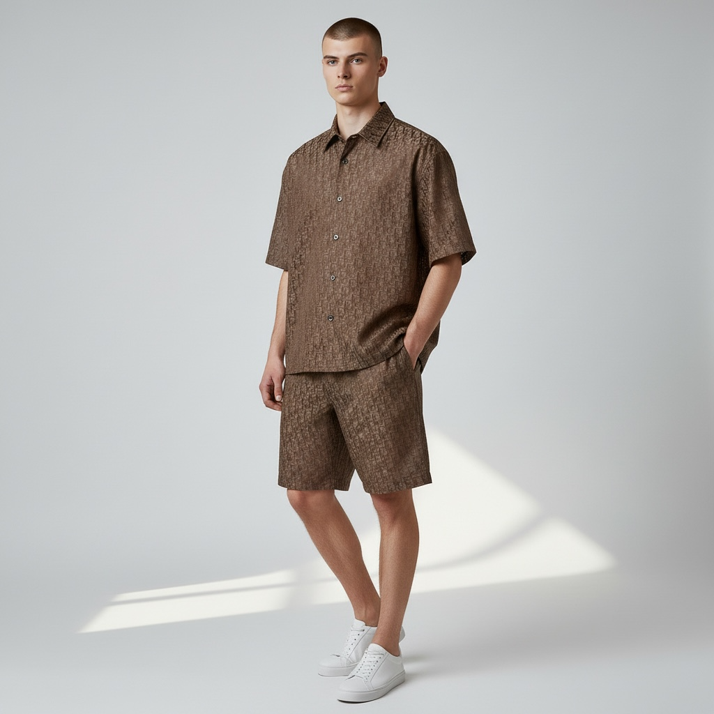 Ensemble Chemise short homme Dior - 46 - Brown - État : Excellent