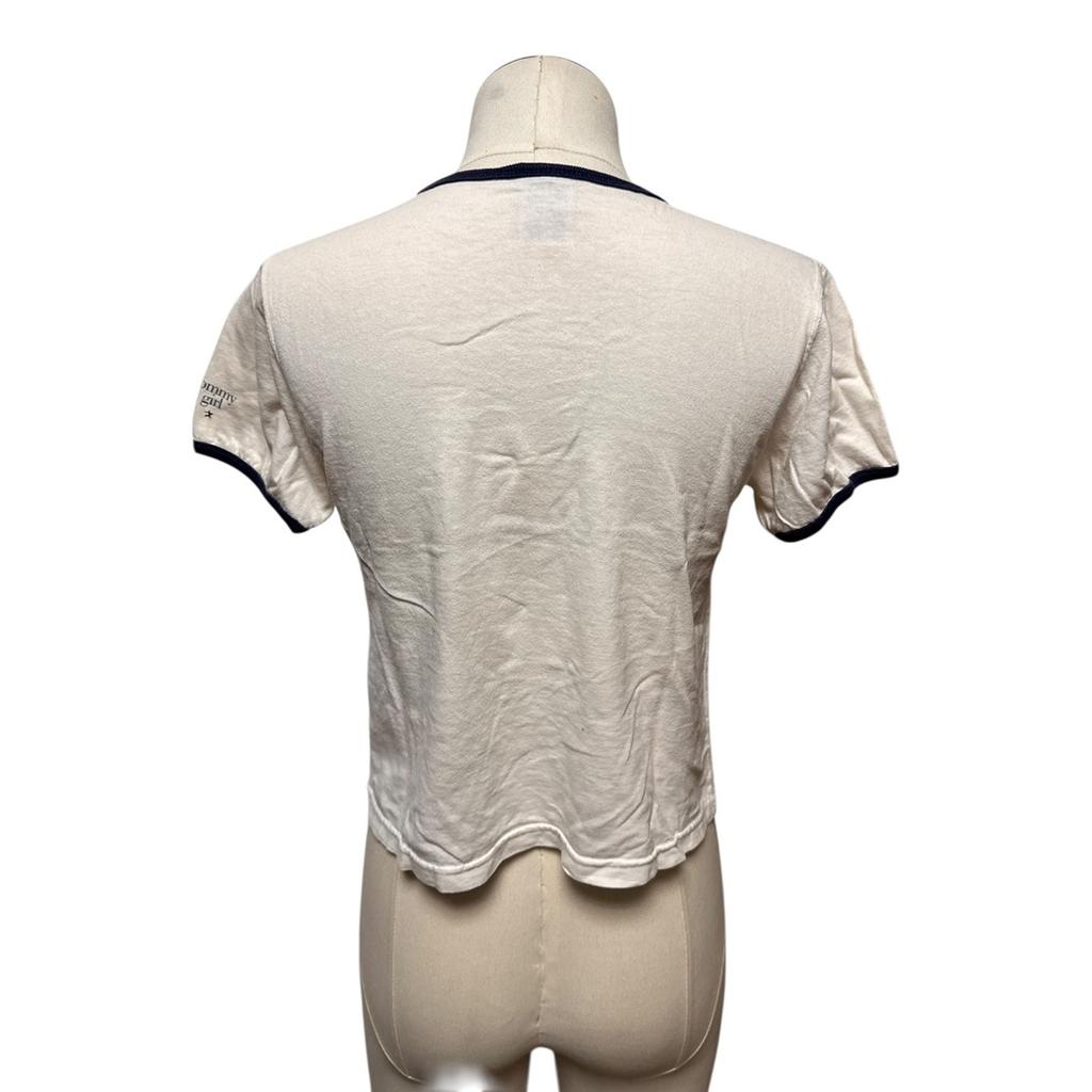 T-shirt ringer Tommy Hilfiger - S - Blanc - État : Excellent