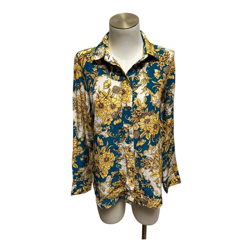 Chemise Flavio Castellani - 42 - Bleu Jaune Blanc - État : Excellent