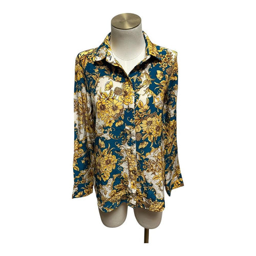 Chemise Flavio Castellani - 42 - Bleu Jaune Blanc - État : Excellent