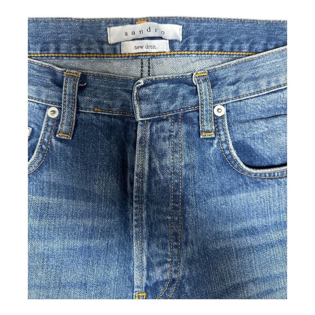 Jeans Coupe Droite Sandro - L - Bleu - État : Très Bon
