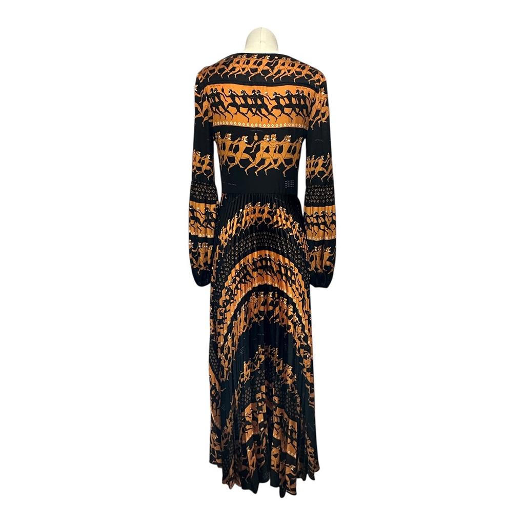 Robe Longue Patou - 38 - Noir Orange - État : Très Bon