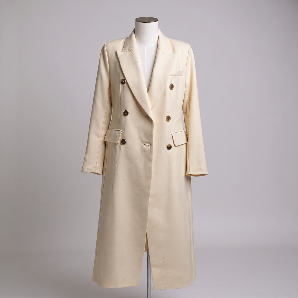 Manteau Long Hotel Particulier - M - Crème - Neuf avec étiquette