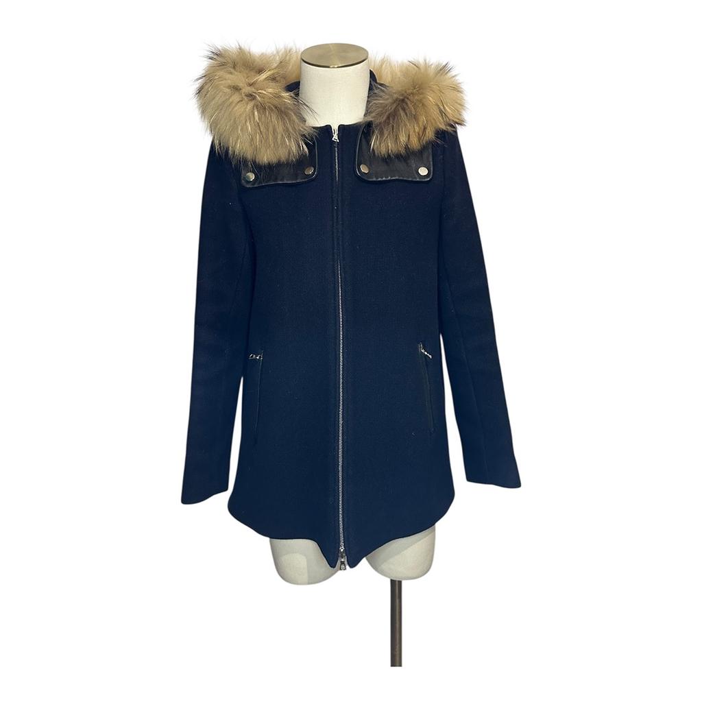 Pardessu Et Manteau Long Sandro - 2 - Marine - État : Très B