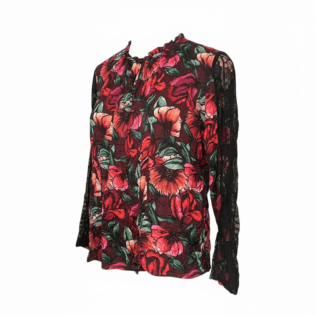 Blouse Sandro – S – Rouge Multicolore – État : Très bon - BiWear