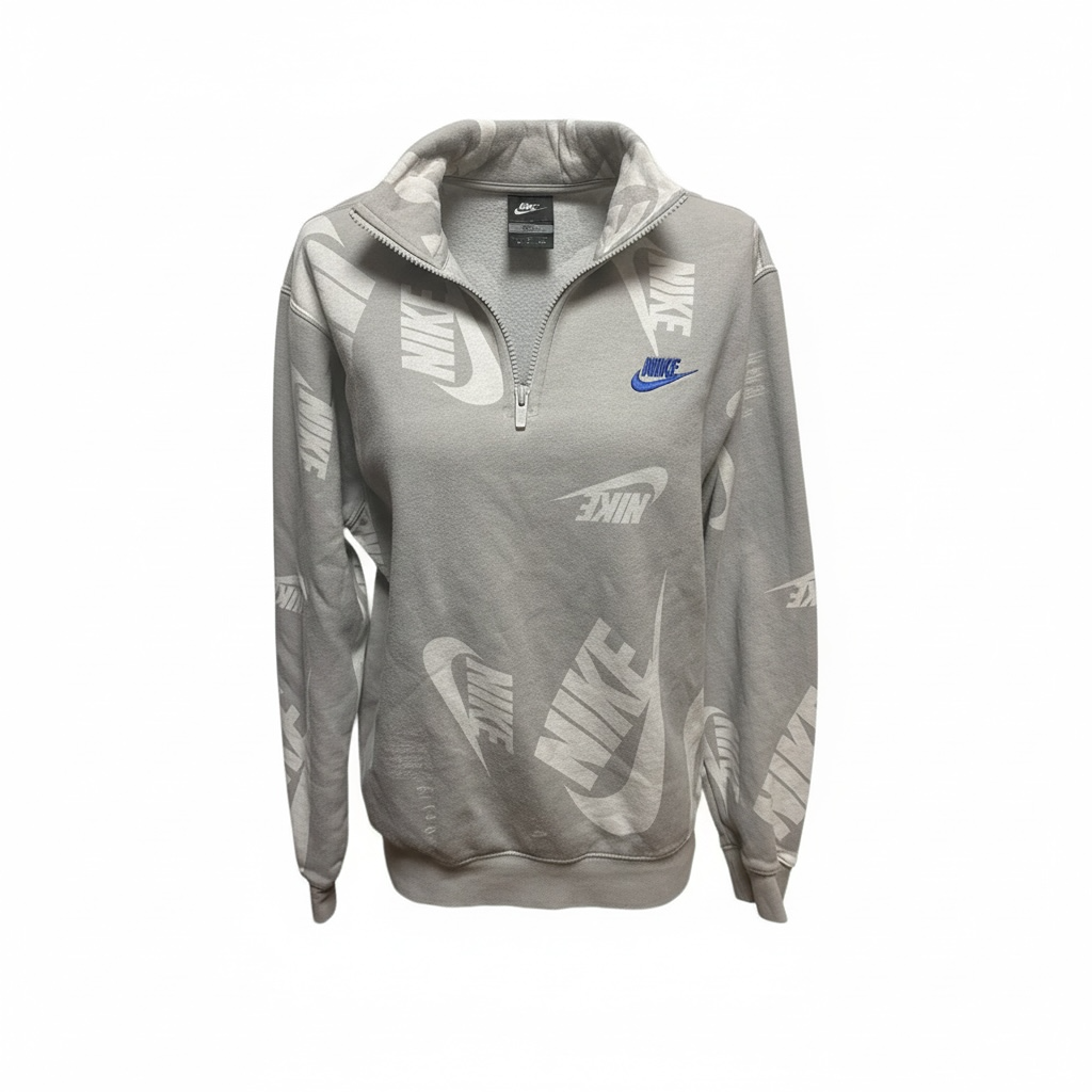 Sweat demi-zip Nike - S - Gris - État : Excellent