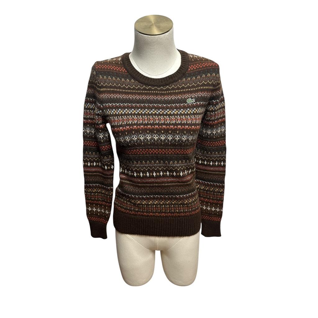 Pull femme Lacoste - 36 - Marron - État : Excellent