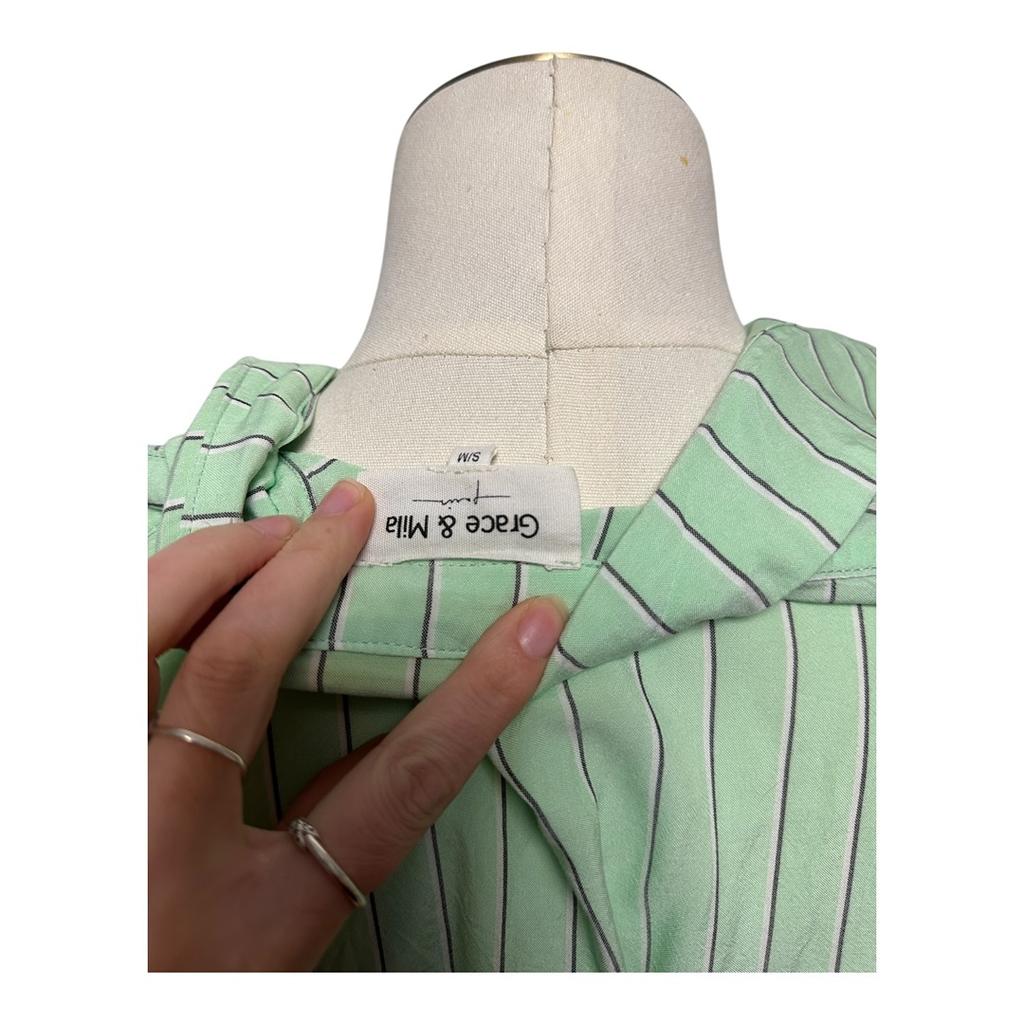 Chemise Grace & Mila - S - Vert clair à rayures - État : Excellent