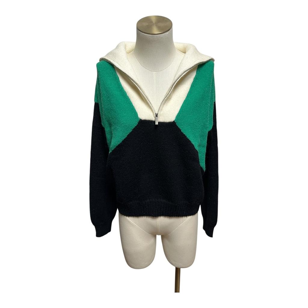 Pull G&10 - M - Vert/noir/crème - État : Neuf