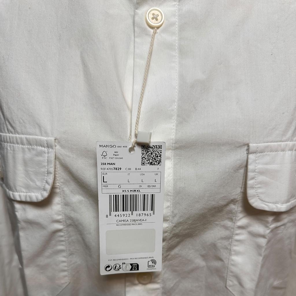 Chemise Mango Man - L - Blanc - État : Excellent