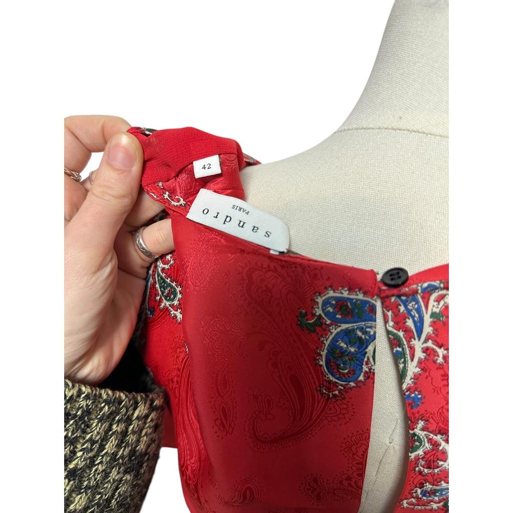 Robe Longue Sandro - 42 - Rouge - État : Excellent