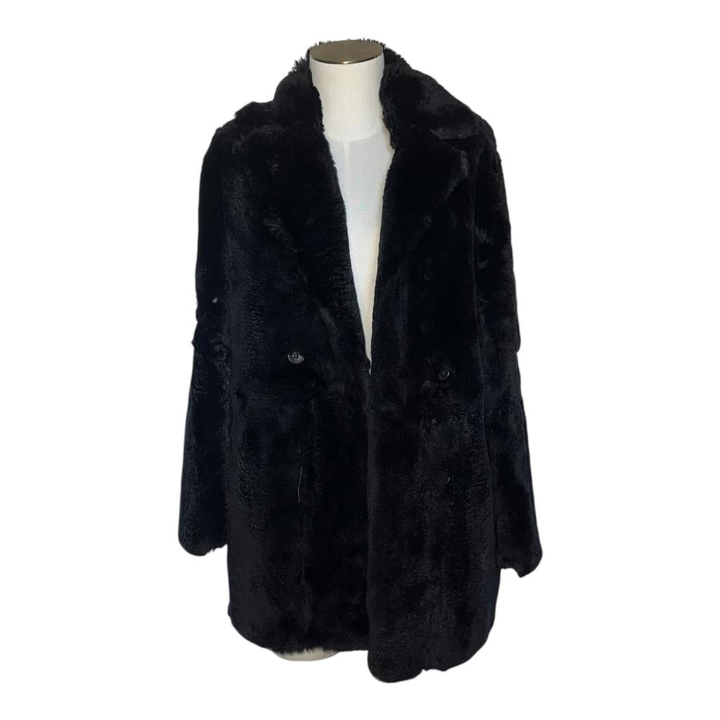 Manteau En Fausse Fourrure Maje - 36 - Noir - État : Trèsbon