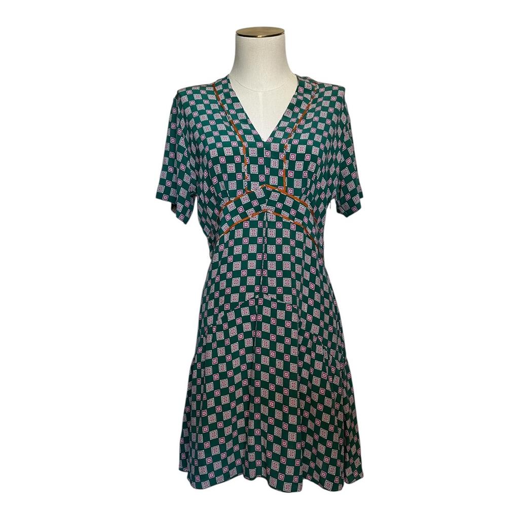 Robe Casual Sandro - 38 - Vert Multicolore - État : Très Bon