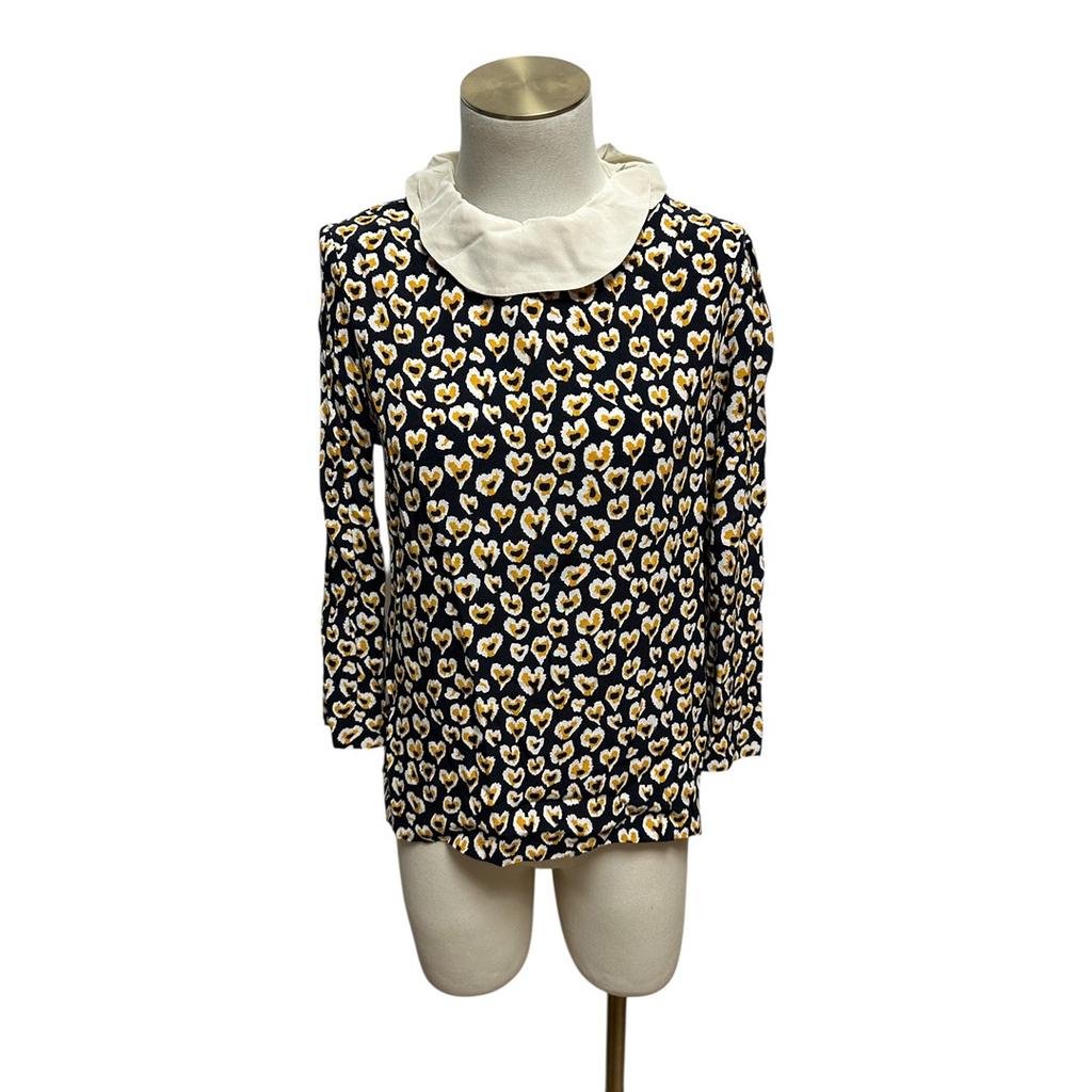 Blouse Sandro - L - Noir/jaune/blanc - État : Excellent