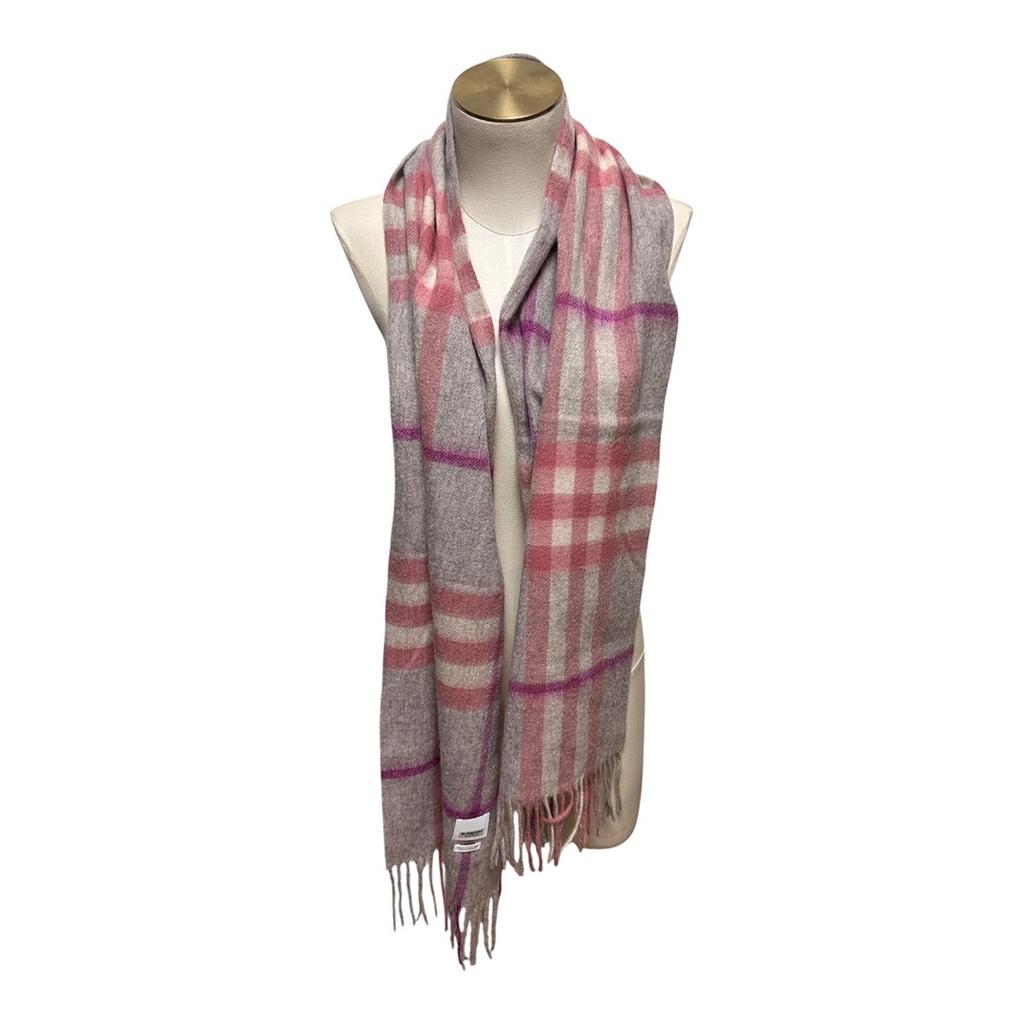 Écharpe Burberry - Taille unique - Gris/rose - État : Excellent