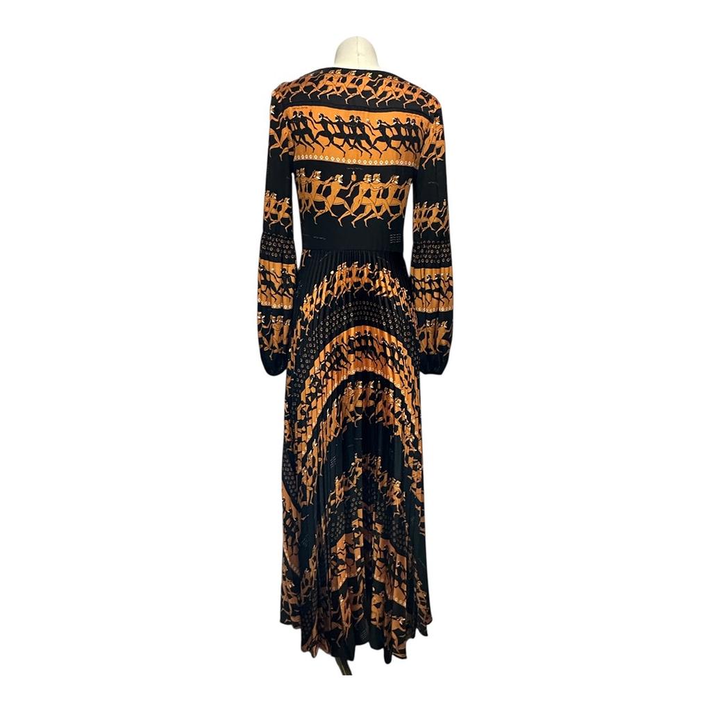 Robe Longue Patou - 38 - Noir Orange - État : Très Bon