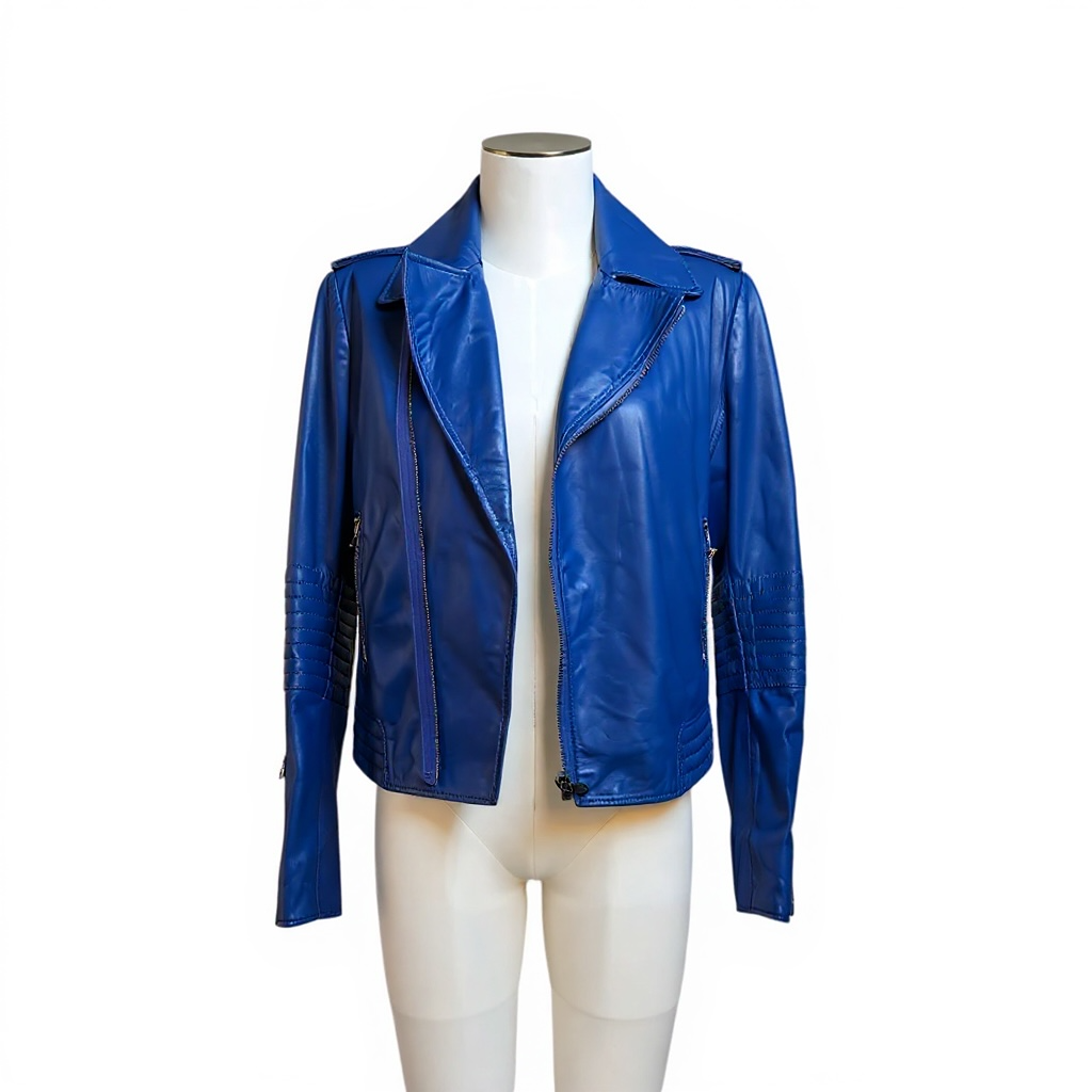 Perfecto Et Blouson De Moto Zapa - L - Bleu - État : Trèsbon