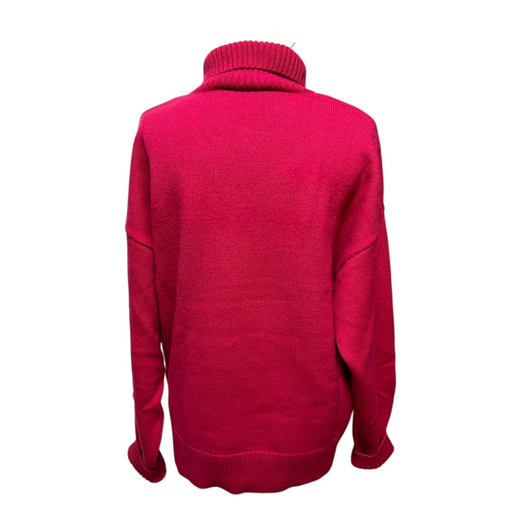 Pull col roulé Ami Paris - M - Rose fuchsia - État : Neuf avec étiquette