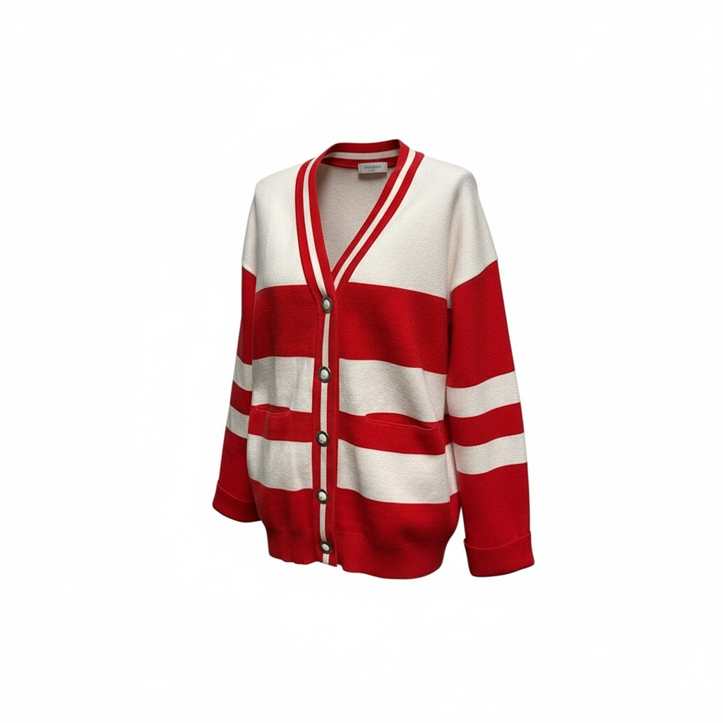 Cardigan Claudie Pierlot - Taille 1 - Rouge Blanc - État : Excellent
