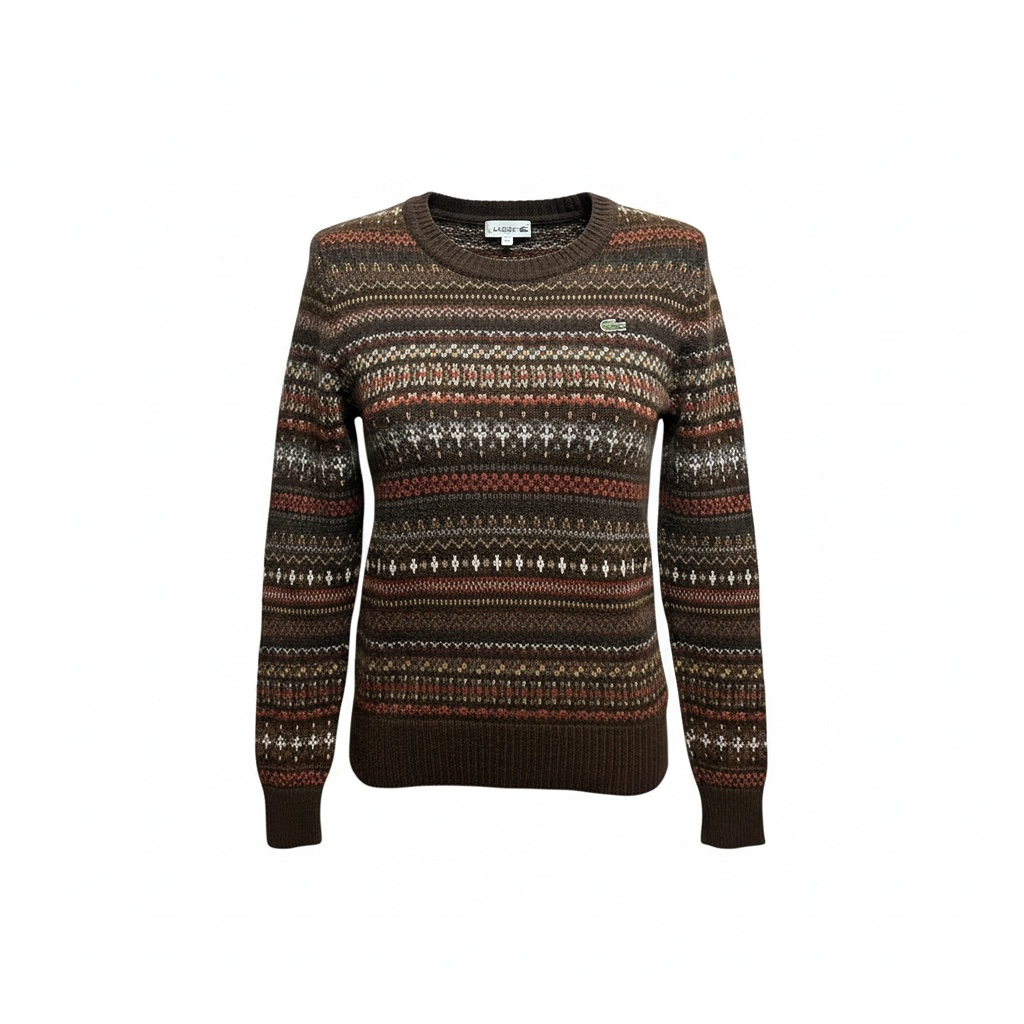 Pull femme Lacoste - 36 - Marron - État : Excellent