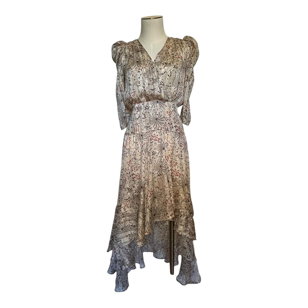 Robe Midi Belair - 38 - Crème Multicolore - État : Très Bon