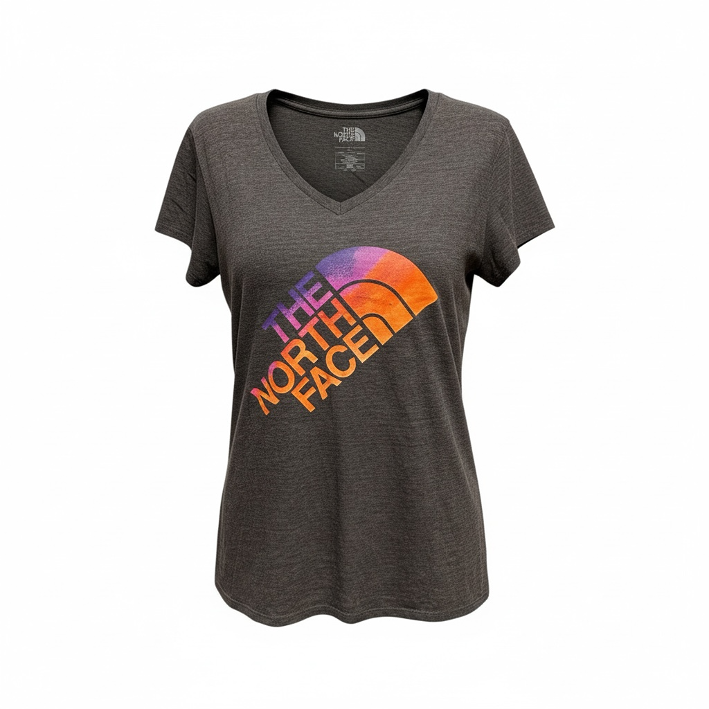 T-shirt col V The North Face - L - Gris - État : Excellent