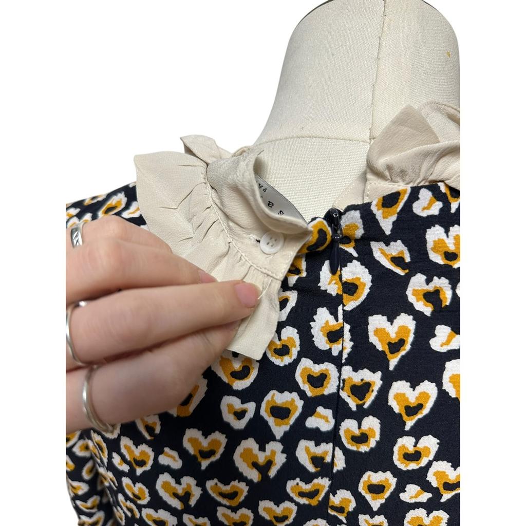 Blouse Sandro - L - Noir/jaune/blanc - État : Excellent