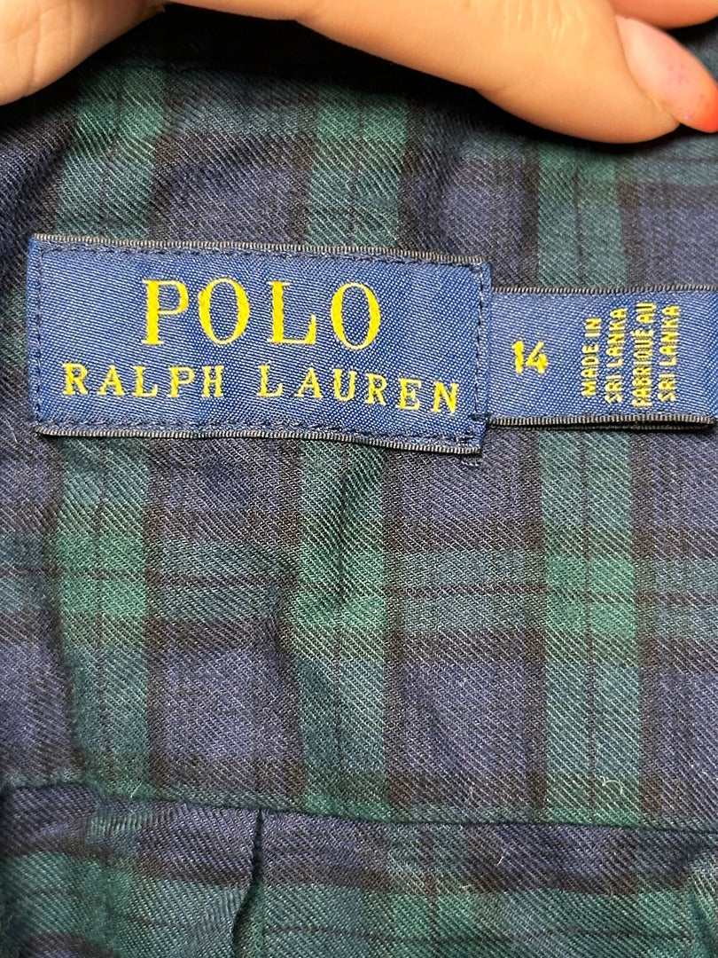 Robe chemise Polo Ralph Lauren - 14 - Marine et Vert - État : Excellent