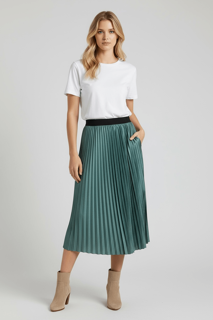 Jupe mi - longue Jacqueline de Yong – S – Vert foncé – État : Très bon - BiWear