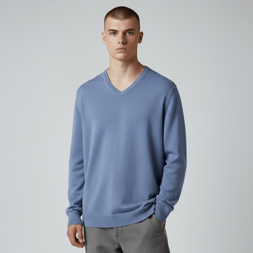 Pull a col V Carhartt – L – Bleu clair – État : Très bon - BiWear