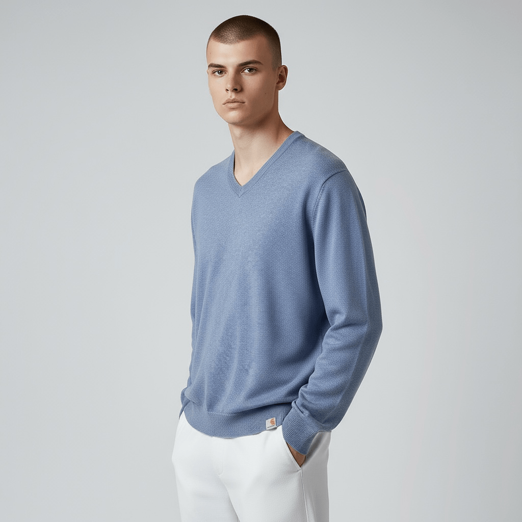 Pull a col V Carhartt – L – Bleu clair – État : Très bon - BiWear