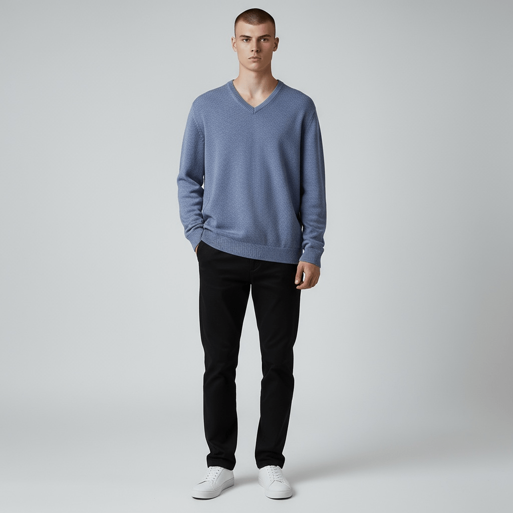 Pull a col V Carhartt – L – Bleu clair – État : Très bon - BiWear