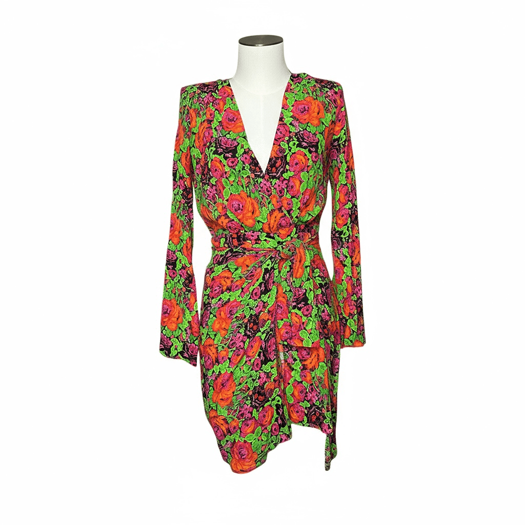 Robe casual Zara – S – Orange Multicolore – État : Neuf - BiWear